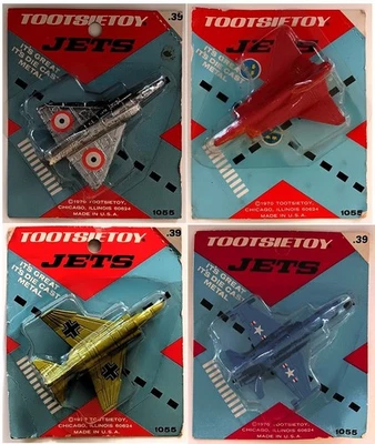 4 - Vintage 1970 Tootsietoy Jets - ¡Nuevo y sellado de fábrica! ¡Extremadamente RARO! Foto 1 de 4