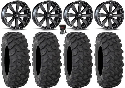 MSA Black Kore 14" UTV Wheels 28" XTR370 Tires Kawasaki Mule Pro FXT KRX / - Image 1 of 4