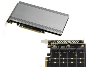 PCIe 3.1 16x Controller Card For 4 M.2 NVMe SSDs - 4x M.2 NGFF - ASM2824 - Picture 1 of 3