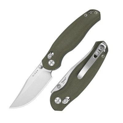 Kizer Phoca CC EDC Folding Pocket Knife AEB-L Blade Micarta Handle V3780A1 - Image 1 of 4