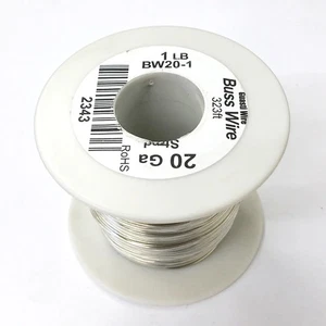 BW20-1, 20 Gauge Tinned Copper Bus Wire, 1 Pound Roll (323' Approx.) 20AWG - Picture 1 of 1