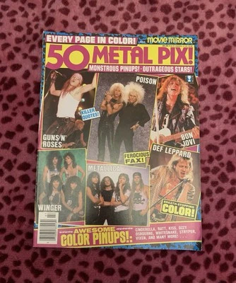 50 Metal Pics Magazine 1989 - GNR Poison Bon Jovi Def Leppard Metallica Winger Foto 1 de 4