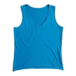 Camiseta sin mangas Rachel Roy para mujer talla pequeña azul cuello en V algodón elástico sin mangas - Imagen 1 de 8