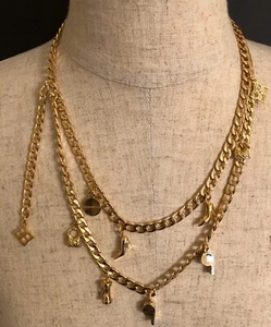 BCBG MAXAZRIA MULTI GOLD CHARM NECKLACE - Picture 1 of 6