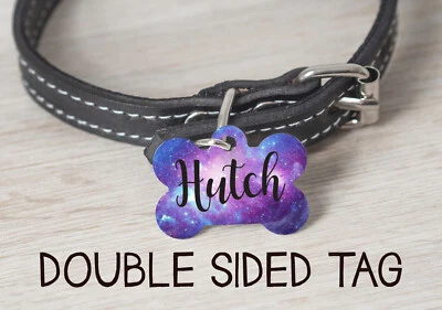 Galaxy Space Stars Dog Tag | Personalized Pet ID Tag for Boy | Custom Pet Tag - Image 1 of 2