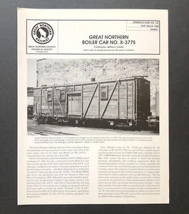 Hoja de fotos de referencia de coche caldera Great Northern Railway de marzo de 1988 de colección - Imagen 1 de 3