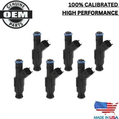 6X OEM Bosch Fuel Injector Fit 1999-2004 Jeep Grand Cherokee 4.0L I6 #0280155784 - Image 1 of 4