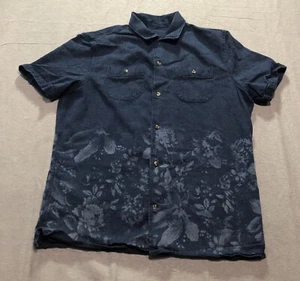 Gap Shirt Women's Medium Button Up Floral Print Casual Classicore Blue Top - Picture 1 of 9