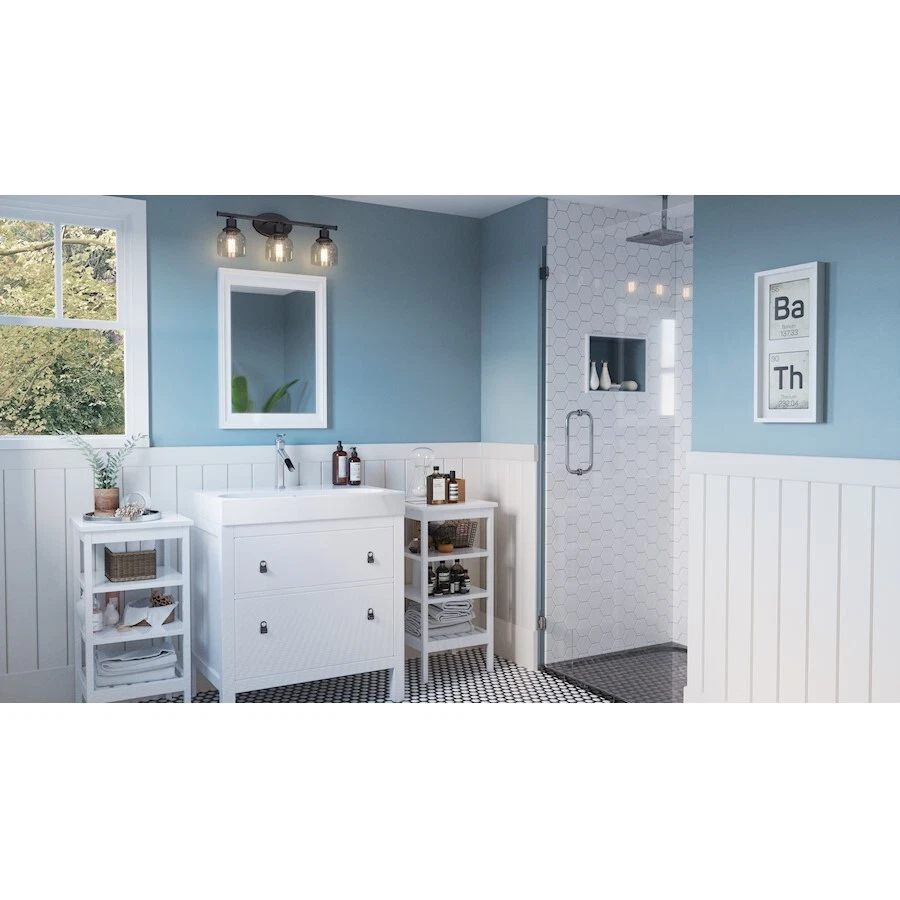 Quoizel Caverly 3 Light Bath Light, Bronze/Clear Seedy - CVL8622BX - Image 1 of 1