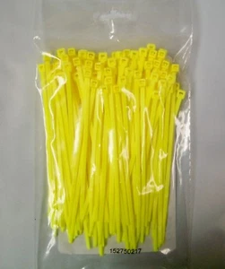 4" Fluorescent Yellow Nylon Cable Zip Ties 18 lb. USA MADE, 1,000 pk Baystate - Picture 1 of 1