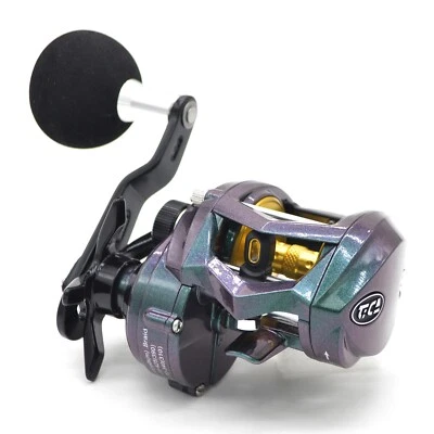 Carretel de pesca TMY300H Baitcaster grande corpo de alumínio arrasto de carbono 7.3:1 mão direita - Imagem 1 de 4