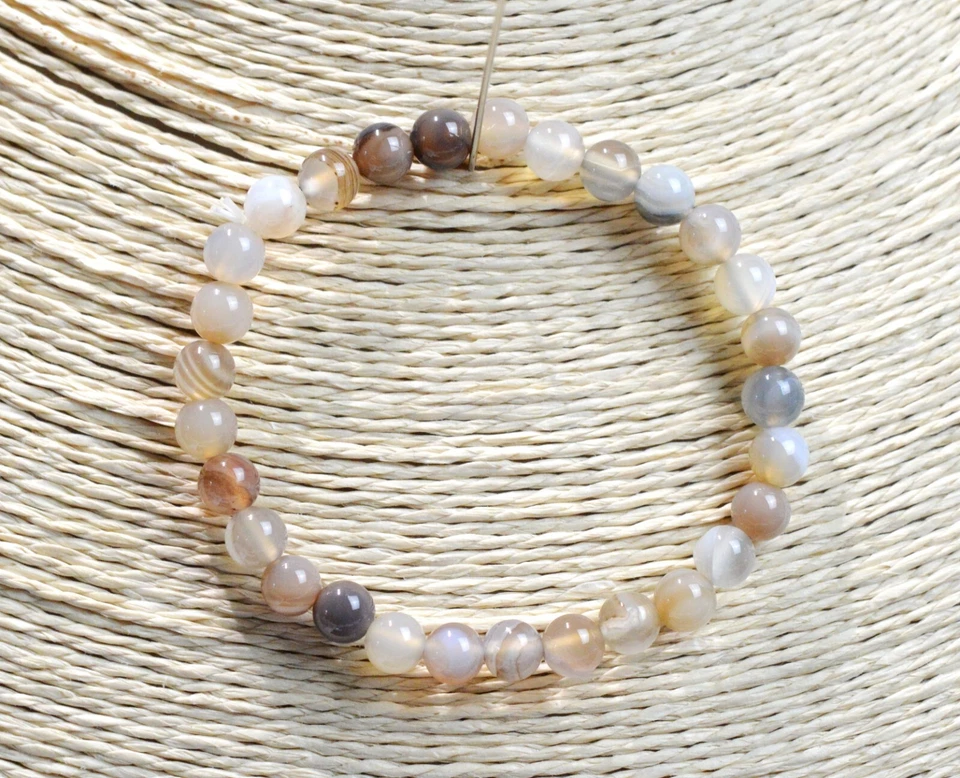 Armband - Natürlicher Achat - Perlen 6 Mm - Brasilien - Bild 1 von 1