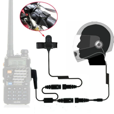 Motorcycle Helmet Headset Mic for Baofeng Kenwood UV-5R BF-888s Walkie Talkie - Image 1 of 4