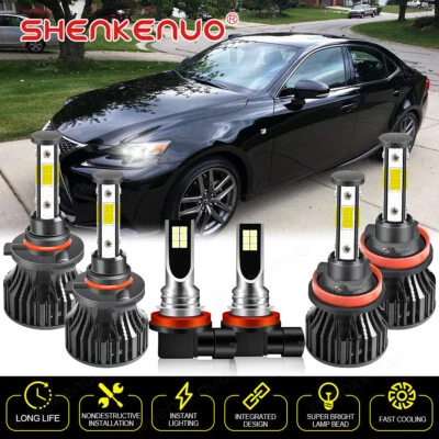 Combo de faros LED y luces antiniebla 6*bombillas para Lexus IS250 IS350 2010-2013 2014 2015 Foto 1 de 4