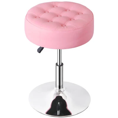 Pink 360° Swivel Vanity Stool Adjustable PU Leather Round Makeup Vanity Chair - Image 1 of 4