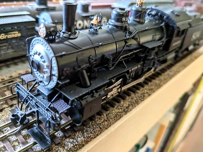 L@@K! SUNSET SAMHONGSA BRASS SANTA FE "825" 级 0-8-0 HO * 头灯 *运行良好! — 第 1/4 张图片