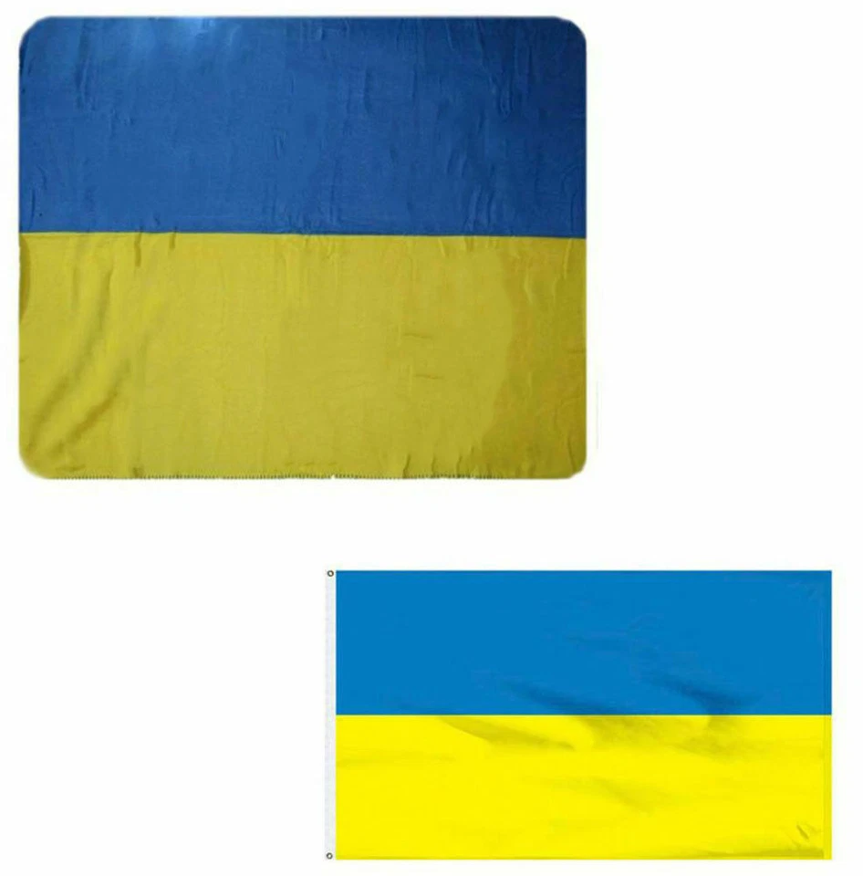 Wholesale Combo Ukraine Country 50"x60" Fleece & 3'x5' Polyester Flag - Image 1 of 1