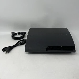 Sony PlayStation 3 PS3 Slim 160GB Console CECH-3001A + Cables - Tested Working - Picture 1 of 11