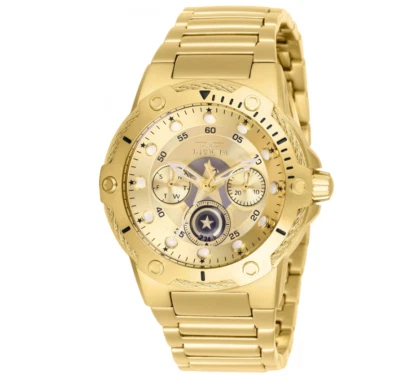 Invicta Marvel Captain America Womens 39mm Limited Edition Gold-Tone Watch 26984 - Image 1 of 4