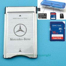 PCMCIA TO SD SDHC CARD Adapter for Mercedes-Benz+SanDisk 16G SD Card +USB Reader