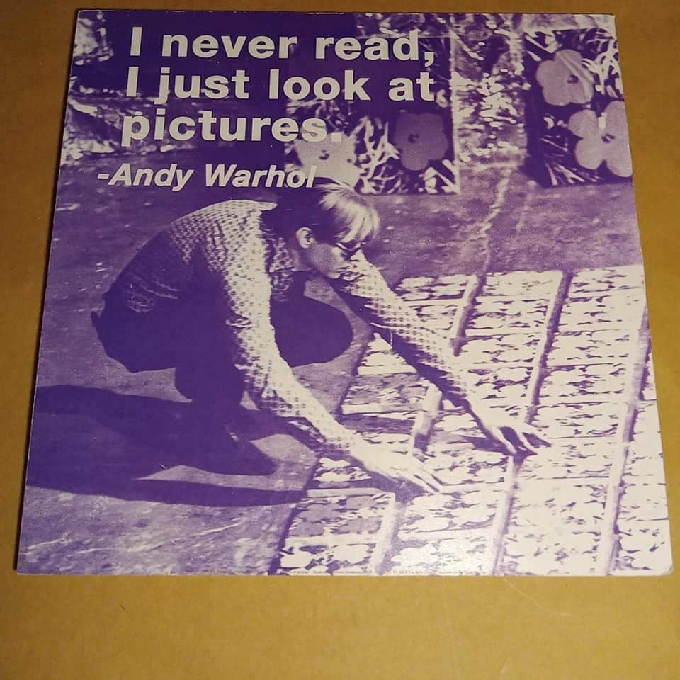 Andy Warhol Cita 12" X 12” "Nunca leí, solo miro fotos." tablero RARO Foto 1 de 4