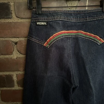 Vintage 1970s Viceroy Rainbow Jeans 24” Waist X 31” Inseam. -Cheapchicplus - Image 1 of 4