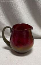 Brown Crackle Glass Pitcher