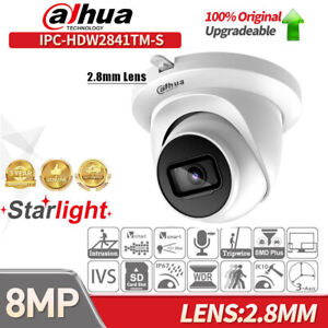 Dahua 8MP 4K Starlight Wizsense POE 2.8mm IP Camera IPC-HDW2841TM-S IR Mic SMD