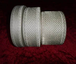 Liturgical vestment semi-metallic jacquard silver gallon trim, 2,5-4 and 6cm - Picture 1 of 1