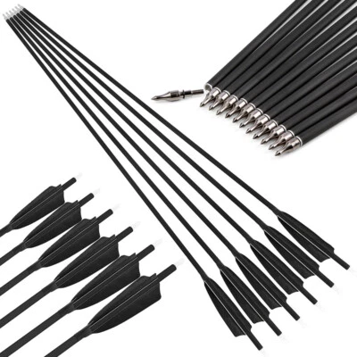 28'' 30" 31'' Carbon Arrows Archery SP500 Turkey Feathers Broadhead Bow Hunting - Image 1 of 4