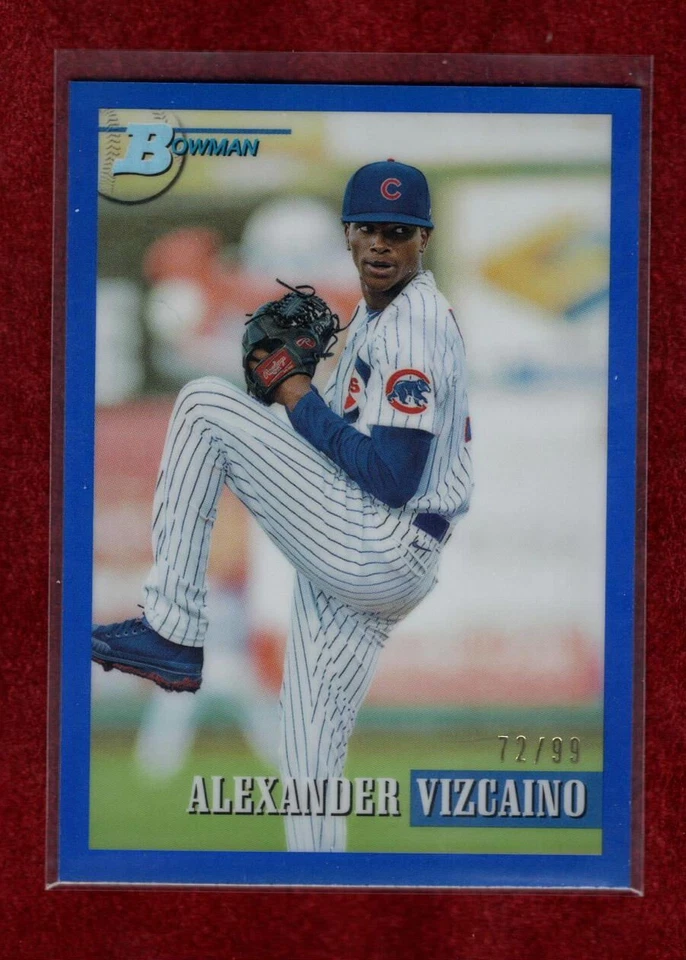 ALEXANDER VIZCAINO 2021 BOWMAN HERITAGE CHROME PROSPECT BLUE REFRACTOR 72/99 CUB - Image 1 of 1