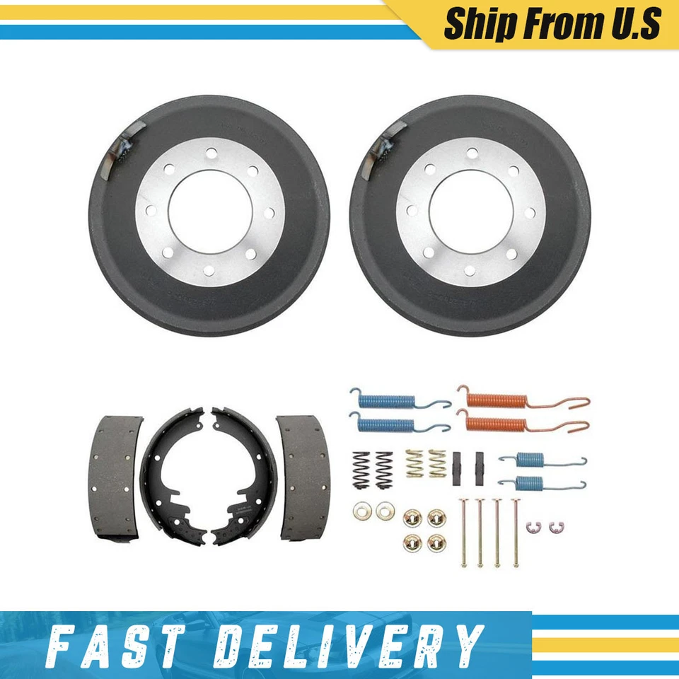 Tambores de freno traseros zapatas de freno y herrajes kit de resorte para GMC K3500 1986 Foto 1 de 4