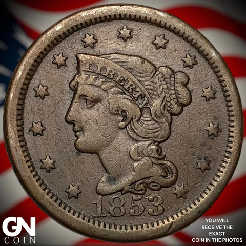 1853 Braided Hair Large Cent Q6398 Cover