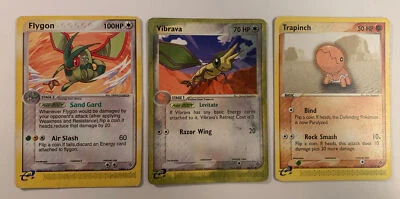 Pokémon TCG - MISCUT THICK PRINT Flygon 15/97 - Vibrava 46/97 stained - Trapinch - Image 1 of 4