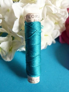 518BTER Superb Bobbin Silk Cord Flora Zwicky Turquoise No. 1282 - Picture 1 of 2