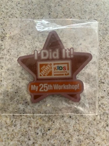 Home Depot Kid's Workshop - I Did It! My 25th Workshop Pin. New. - Picture 1 of 1
