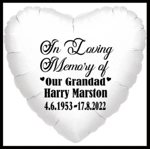 In Loving Memory Personalised balloon remembrance funeral tribute release - Picture 1 of 4