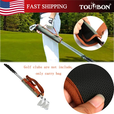 TACOS DE GOLFE DE LONA TOURBON bolsa de ombro manga de transporte antiderrapante leve verde - Imagem 1 de 4