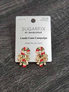Candy Cane with a Bow Earrings by SugarFix Christmas Earrings Holiday Earrings - Picture 1 of 21