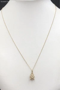 9.96K Tested, Marked 10K Gold Loose Rope Chain Bear Pendant Necklace - Picture 1 of 6