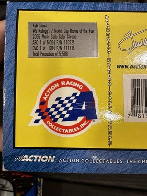 Kyle Busch Kelloggs/Nextel Cup 2005 novato del año color cromo ARC escala 1/24 Foto 1 de 4