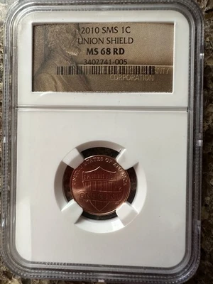2010 SMS Lincoln Shield Cent - NGC MS68 RD - Lincoln Label - Image 1 of 4