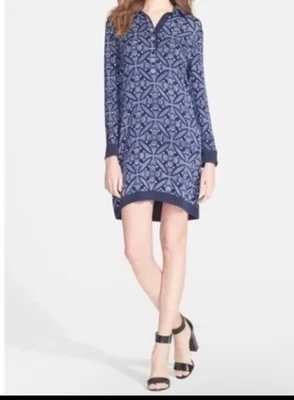 Diane Von Furstenberg Sorrel Silk Knit Long Sleeve Sheath Mini Dress Size MEDIUM - Image 1 of 4