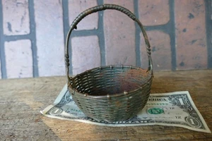 Vintage Miniatur Draht Sammelkorb - Bild 1 von 5