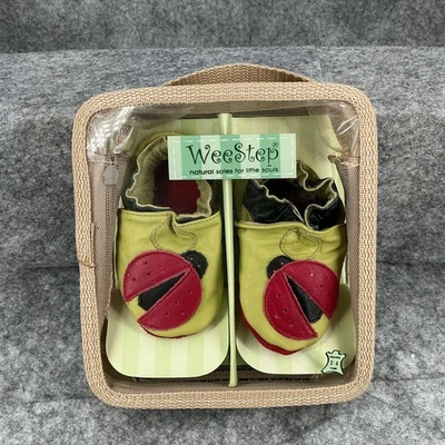 WeeStep Toddler Girl’s Natural Sole Shoes Green Red Black Ladybug 0-6 Months  - Image 1 of 4