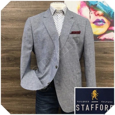 STTAFORD Mens Blazer Sport Coat Casual Jacket Size 50R Classic Cotton Linen Suit - Image 1 of 4