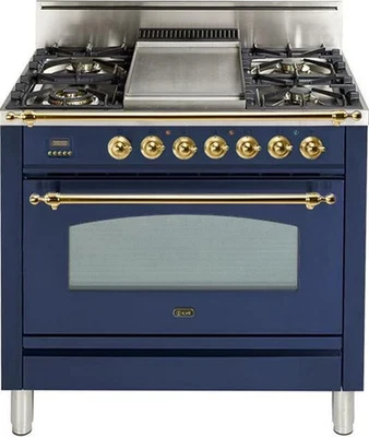 ILVE UPN90FDVGGBLX 36 in Gas Sealed Burner Range With Heat-Insulated Door - Image 1 of 4