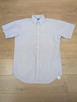 Vintage Lands End Shirt 15.5 Mens M-L Short Sleeve Pale Blue Hong Kong - Image 1 of 4