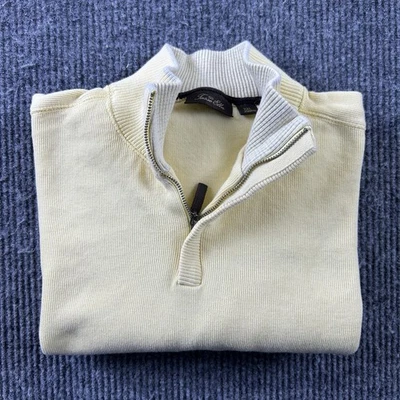 Tasso Elba Sweater Mens XXL Yellow 1/4 Zip Long Sleeve Causal Pullover Sweater - Image 1 of 4