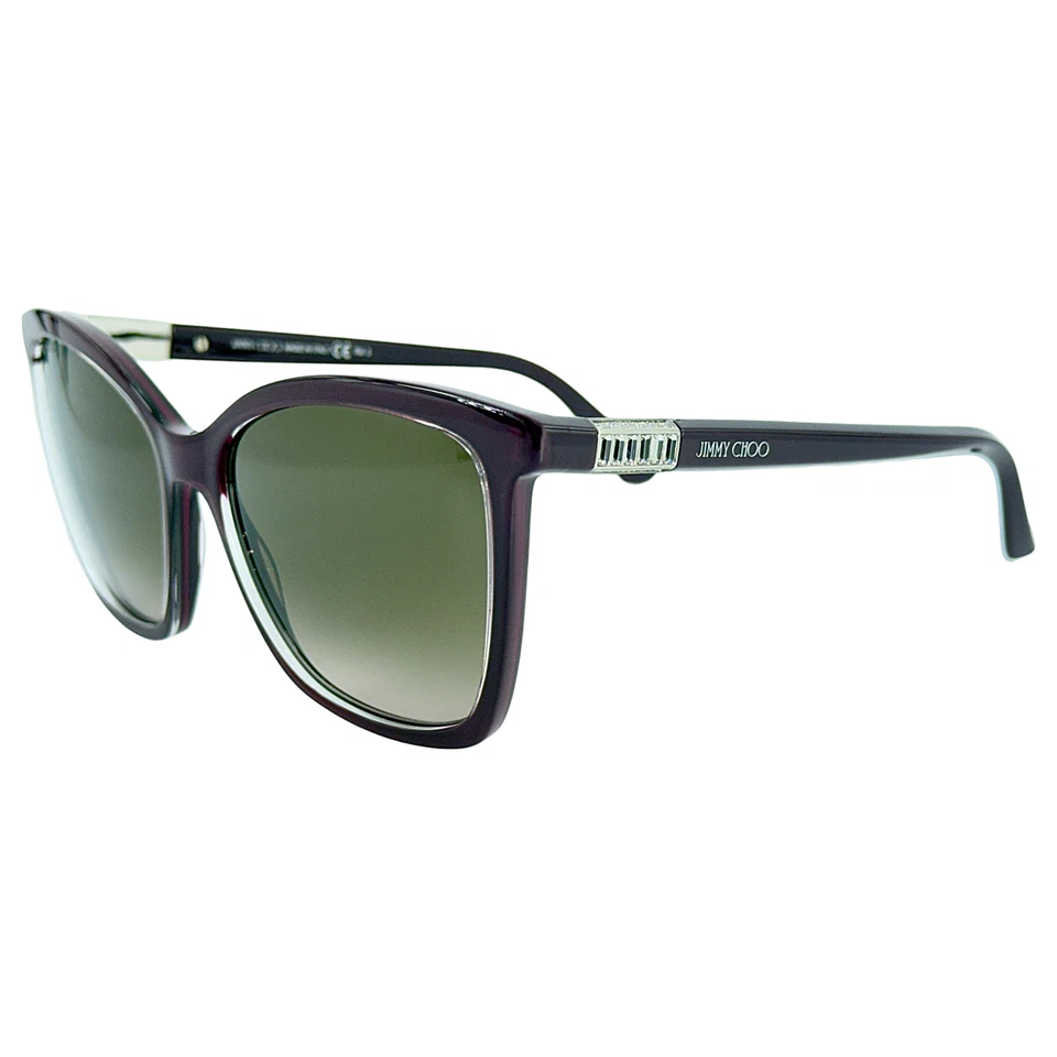 Jimmy Choo Ali S 女式塑料太阳镜 0LHF 蛋白石勃艮第 56-17 带盒 — 第 1/4 张图片